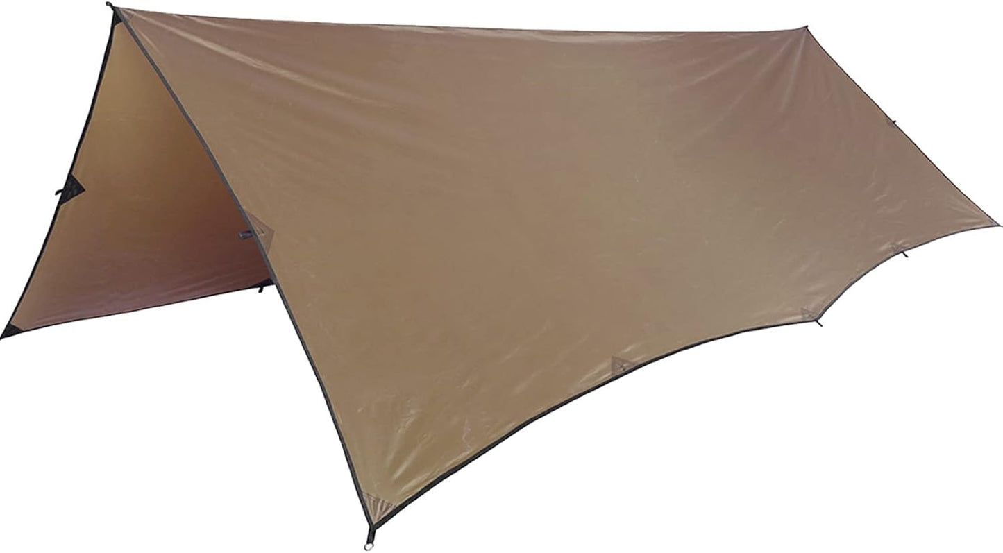OneTigris Bulwark Camping Tarp, 100% Waterproof Bushcraft Shelter, Lightweight Hammock Rain Fly Portable Anti UV Large 12.8ft x 9.5ft