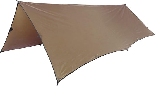 OneTigris Bulwark Camping Tarp, 100% Waterproof Bushcraft Shelter, Lightweight Hammock Rain Fly Portable Anti UV Large 12.8ft x 9.5ft