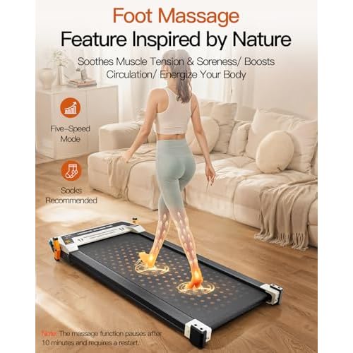 FUNRAY Versatile Walking Pad Treadmill with Incline - Dual-Sided Under Desk Treadmill with Foot Massage,2 in 1 Walking Machine for Home/Office with 330LBS Weight Capacity