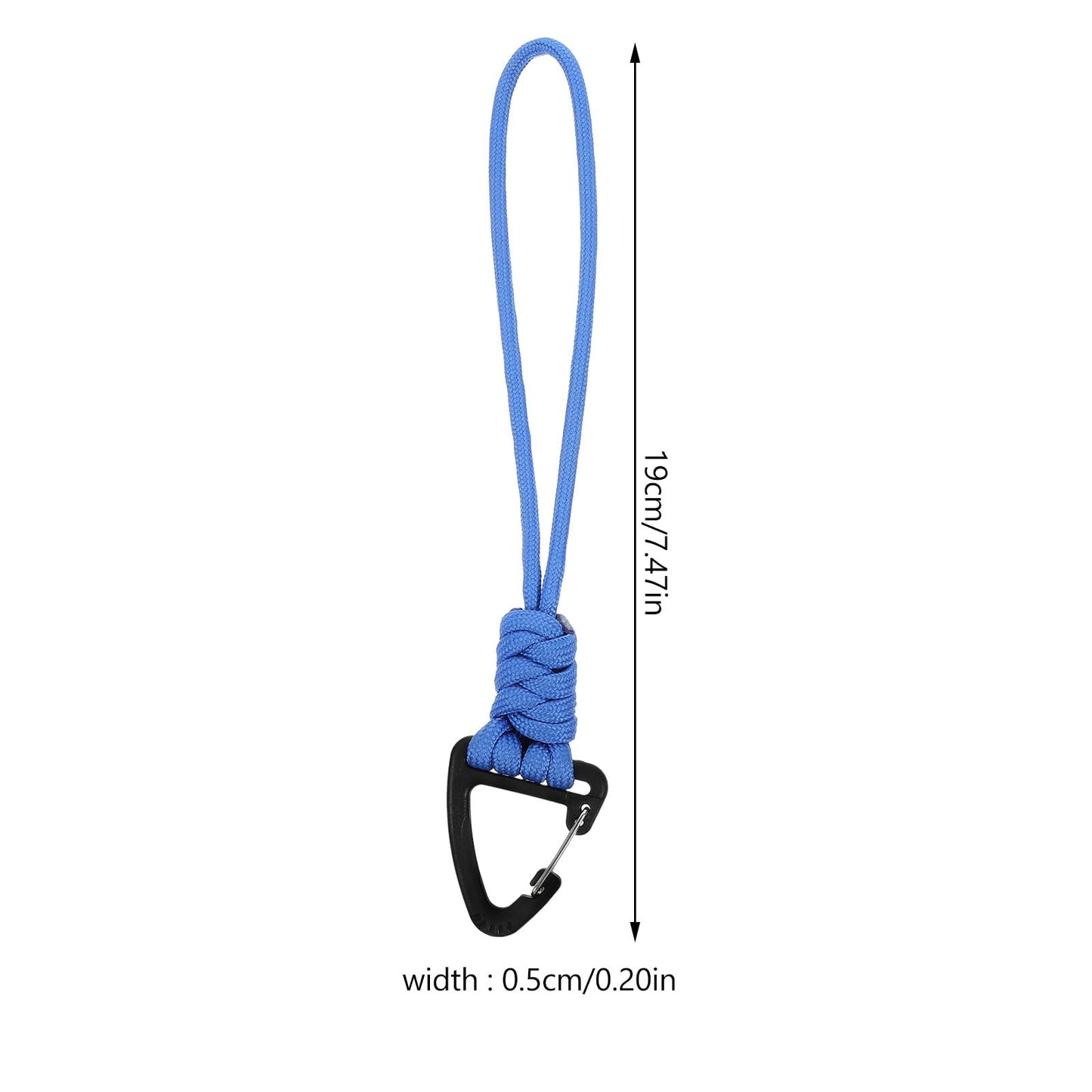 HANABASS 2pcs Keychain with Carabiner Triangle Buckle Keys Lanyard Cord Wrist Strap Parachute Rope D-Locking Keyring Clip for Water Bottle Keys Backpack