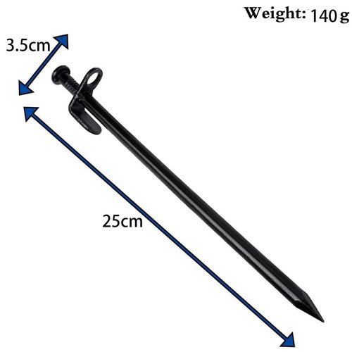 Tent Pile,Luminous Ring Storage Bag(8 Pieces) Sturdy Heavy Steel Tent Pile Ground Nail Metal Pile, Suitable for Outdoor Mountain Camping and Hiking (25cm)