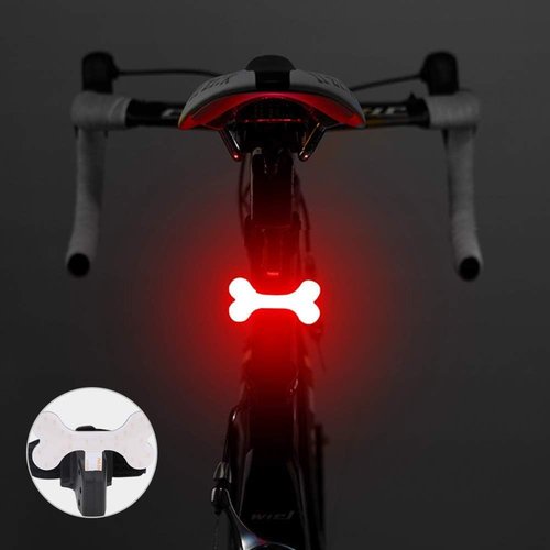 Cycling Lights-USB Rechargable Bike tailligh with 5 Kinds of Light Mode,Bone Monochromatic,Fits on Any Road Bikes, Mountain Bikes, Helmets for Optimum Cycling Safety