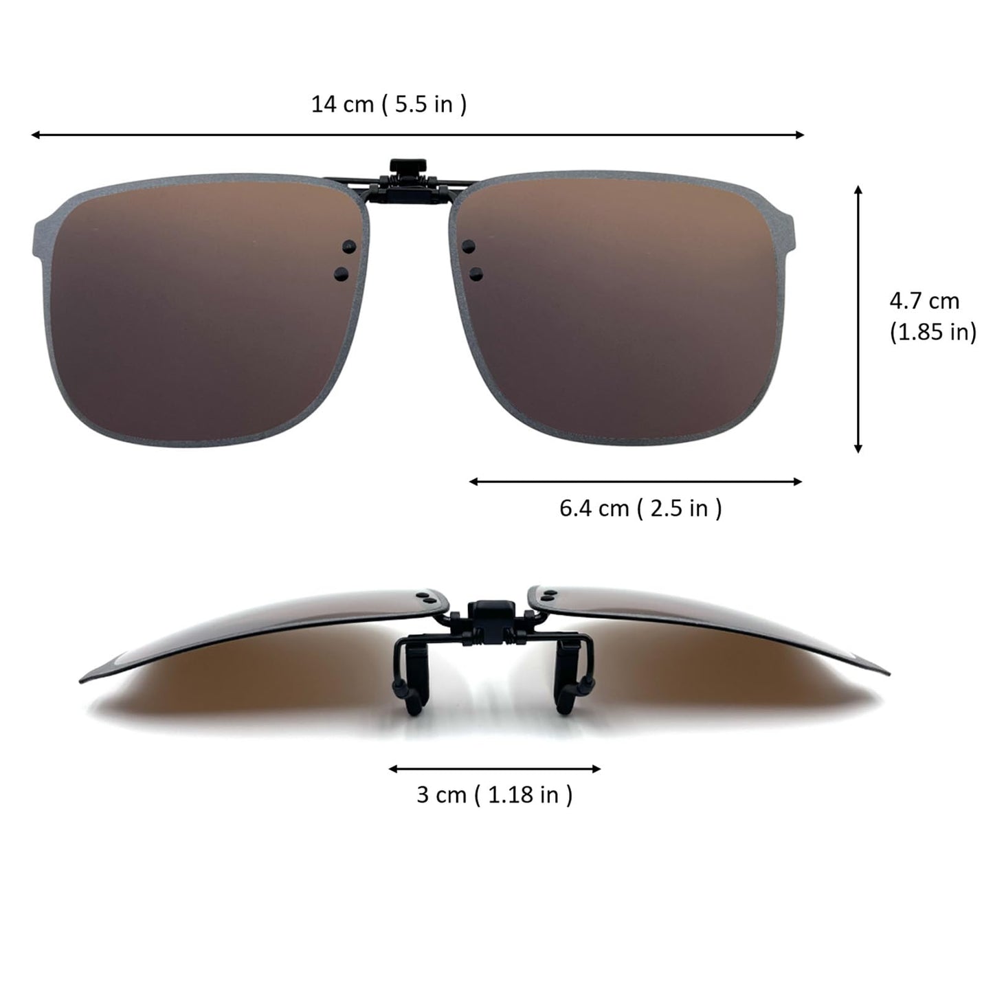 ARCAMOY Clip on Sunglasses Over Prescription Glasses Polarized Anti Glare Flip Up UV Protection Glasses For Men Women