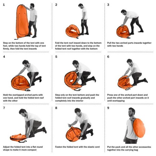 Pop Up Pod - Privacy Shower Tent, Dressing Room, or Portable Toilet Stall with Carry Bag for Camping, Beach, or Tailgate by Wakeman Outdoors (Orange)