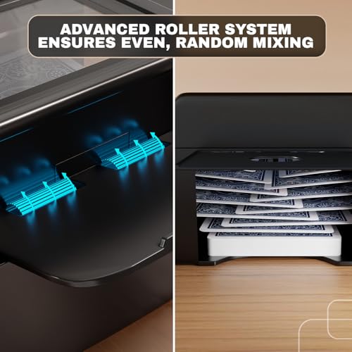 Automatic Card Shuffler for 1-2 Decks USB-C Rechargeable Black