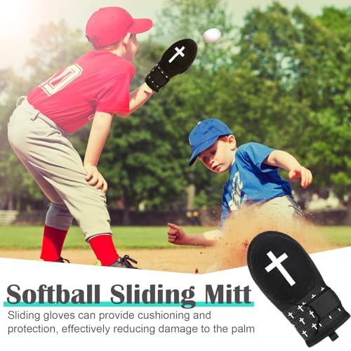 Geyoga Cross Baseball Sliding Mitt - Black, 10 x 4.9 Inches, for Hand Protection