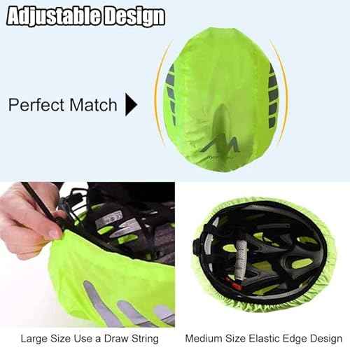 Bike Helmet Cover, HIKERBRO Waterproof Bike Helmet Cover with Reflective Strip, Night Visual Mountain Bicycle Helmets Covers, Windproof Breathable Cycling Helmet Cover