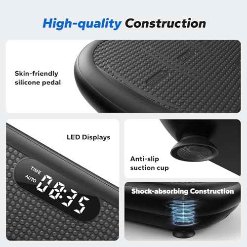 MERACH Vibration Plate Exercise Machine, Vibration Plate 440 Lbs Capacity, Bluetooth and Silicone Pedal, Stimulate Deep Fat, Vibration Plate for Lymphatic Drainage, Vibrating for Weight Loss