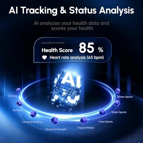 Domhong Black Screenless Fitness Smart Bracelet, 24/7 Sleep & Health Tracker