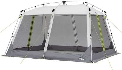 CORE 12'x10' Instant Screen House | Folding and Portable Large Pop Up Canopy Shelter with Included Carry Bag | Perfect for Family Camping, Outdoor, Picnic, Backyards, BBQ, Tailgate, Patio and Party
