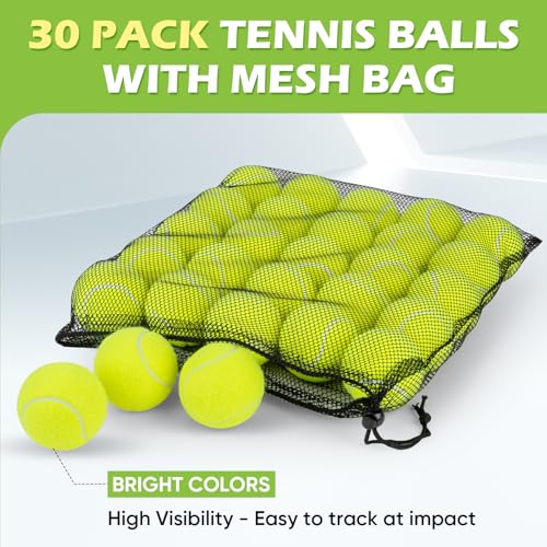 30 Pack Tennis Balls for Dogs & Training | High Elasticity & Durable Bounce