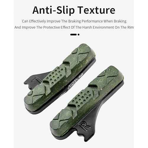 Bike Carbon Fiber Rim Brake Pads, 1 Pair Bicycle C-Brake Blocks Shoes Matte Aluminum Alloy Brake Boots for Front and Rear Wheel
