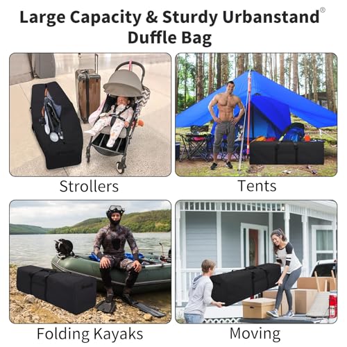 Urbanstand Foldable 48 Inch Travel Duffel Bag Lock Zipper Black 2 Pack