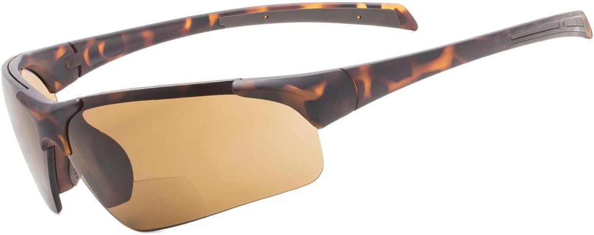 Eyekepper TR90 Unbreakable Sports Half-Rimless Bifocal Sunglasses Baseball Running Fishing Driving Golf Softball Hiking