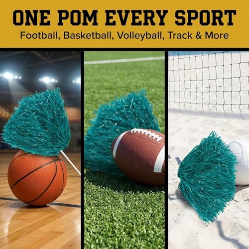 Anderson's Teal 10-Piece Cheerleader Pom Poms - Sports Fan & Party Supplies