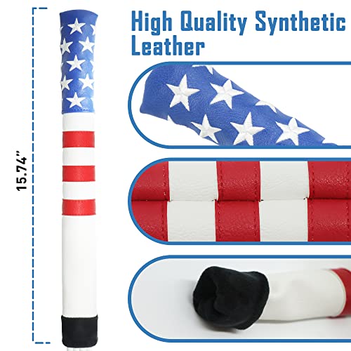 Golf Alignment Stick Cover Case Holder for 3 Sticks - White Embroidery