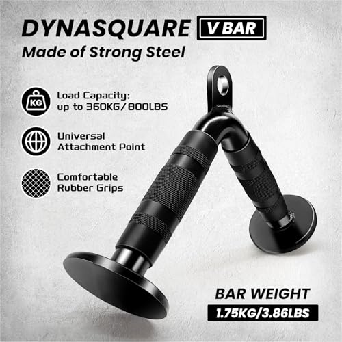 Set of 4 Cable Attachments for Home Gym - Heavy Duty Steel Lat Pulldown & Tricep Handles