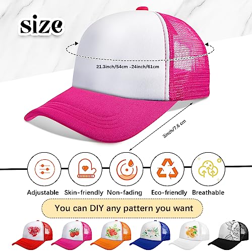 Vabean 24 Pack Sublimation Blank Trucker Hat Mesh Cap - One Size / Colorful