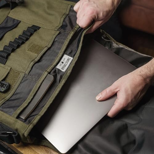 Large Olive Drab Canvas Messenger Bag with Laptop Compartment - Fits 17" Laptops