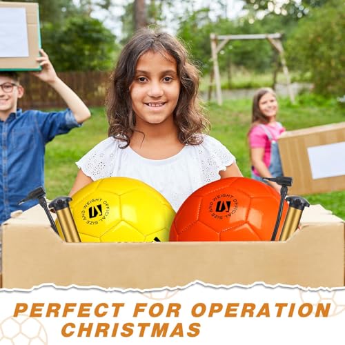 Bright Color Soccer Balls Set of 6 with Pump - Size 5 for Ages 13+ - Christmas Operation