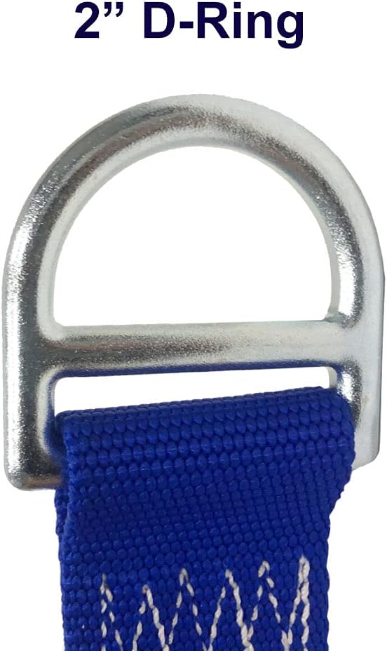 Rock-N-Rescue Professional Nylon Web Anchor Strap - Safety-Rated D-Ring Configuration, Heavy-Duty Fall Protection Equipment, Multiple Lengths 36-180 Inch, Industrial Safety Gear