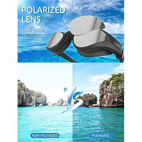 Unisex-Adult Swim Goggles, Polarized Goggles Swimming Men Women, Anti-fog Leak-proof Clear Vision Underwater