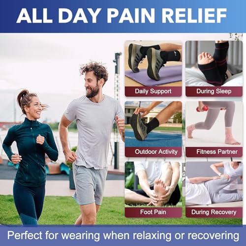 ABIRAM Ankle Brace for Women & Men, Ankle Compression Sleeve, Foot Sleeve with Wrap, Ankle Support, Foot Brace for Sprained Foot & Arch, Plantar Fasciitis Relief Socks, Achilles Tendonitis, Sports