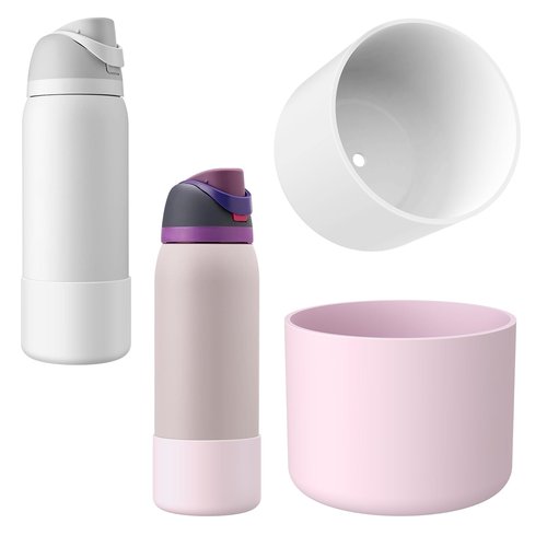 yoelike Silicone Water Bottle Boot for Owala 24 oz 32 oz 40 oz, 2PCS Anti-Slip Protective Sleeve for FreeSip/Twist/Flip, Watter Bottle Accessories, Bottom Bumper Cover, Dishwasher Safe, BPA Free