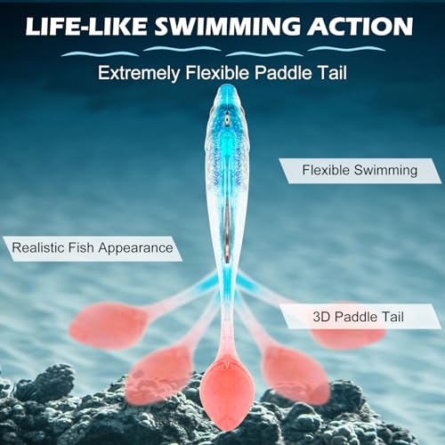 Syosisny 3.15 6-Piece Soft Fishing Lure Set with Realistic Bionic Swimbaits - Bass & Trout