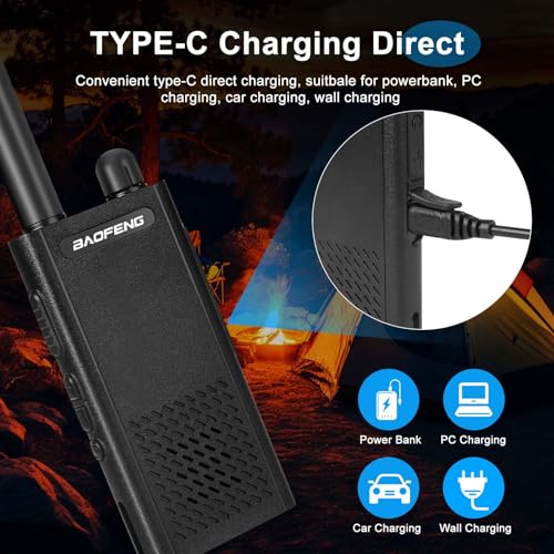 Baofeng T26 Walkie Talkies 6 Pack Long Range Two-Way Radios with Earpieces