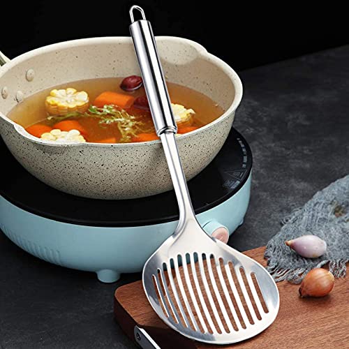 14cm Stainless Steel Slotted Skimmer Ladle for Cooking & Frying - Kitchen Utensil Set