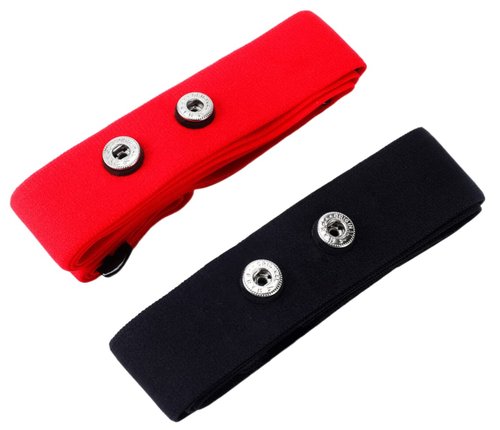 Rich Green Valley 2 Pack Heart Rate Monitor Replacement Strap, Adjustable Chest Band Compatible with Myzone MZ-Switch (Black & Red,Medium)