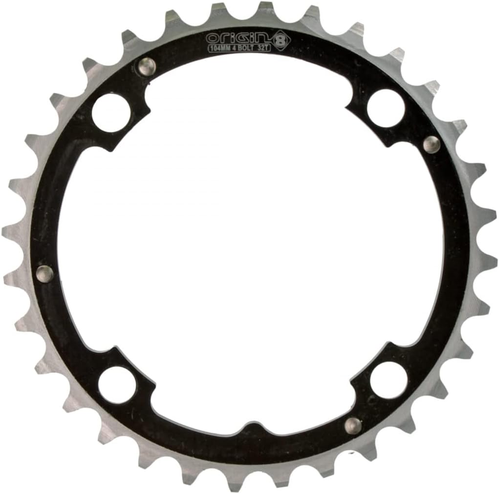 Origin8 Alloy Ramped Chainrings, Black/Silver