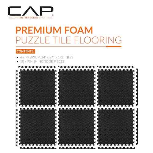 CAP Barbell Exercise Puzzle Mats Packs Tiles 24"x24" | Multiple Options