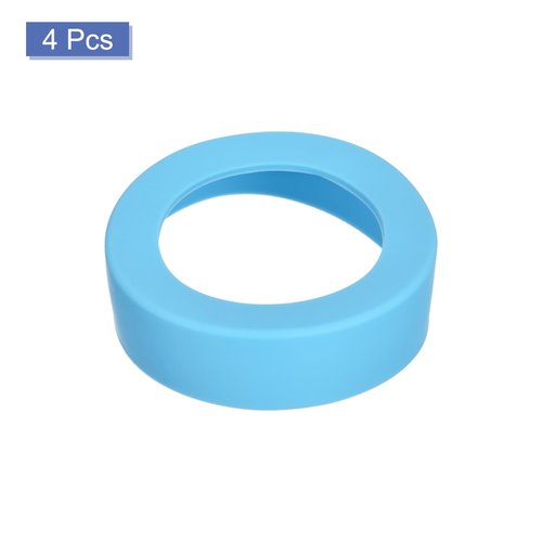 uxcell 4pcs Water Bottle Boot, Protective Silicone Boot Sleeve Non Slip Bottom Cover Bumper for Water Bottles Mug Tumbler Light Blue(70mm)