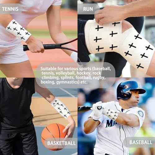 Cross Tape 2 pcs Christian Athletic Sports Wrap Tape Jesus Cotton Wrist Sport Tape Cross Religious Tape for Christian Athletes£¨2IN X 23FT £©