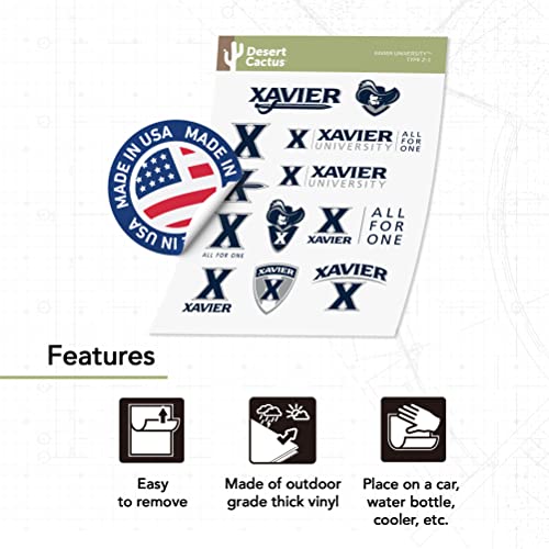 Xavier Musketeers Sticker Decal - College Campus Spirit Vinyl Sticker Sheet