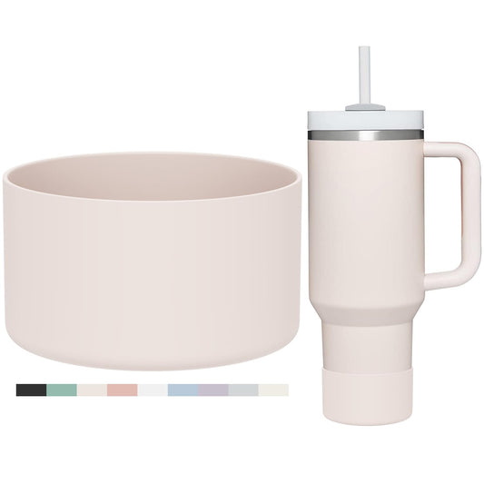 Affute Protective Silicone Boot for Stanley Quencher H2.0 40 30 20 oz & IceFlow Flip 30 20 oz, BPA Free Anti-Noise Anti-Scratch, Stanley Cup Protector Sleeve Cover Boot (Rose Quartz)