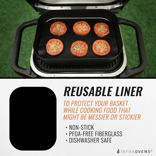 Reusable Grill Liner Accessories for Ninja Woodfire Crisper Basket - Non-Stick & Dishwasher Safe, Set of Reusable Mesh Mats & Bakeware