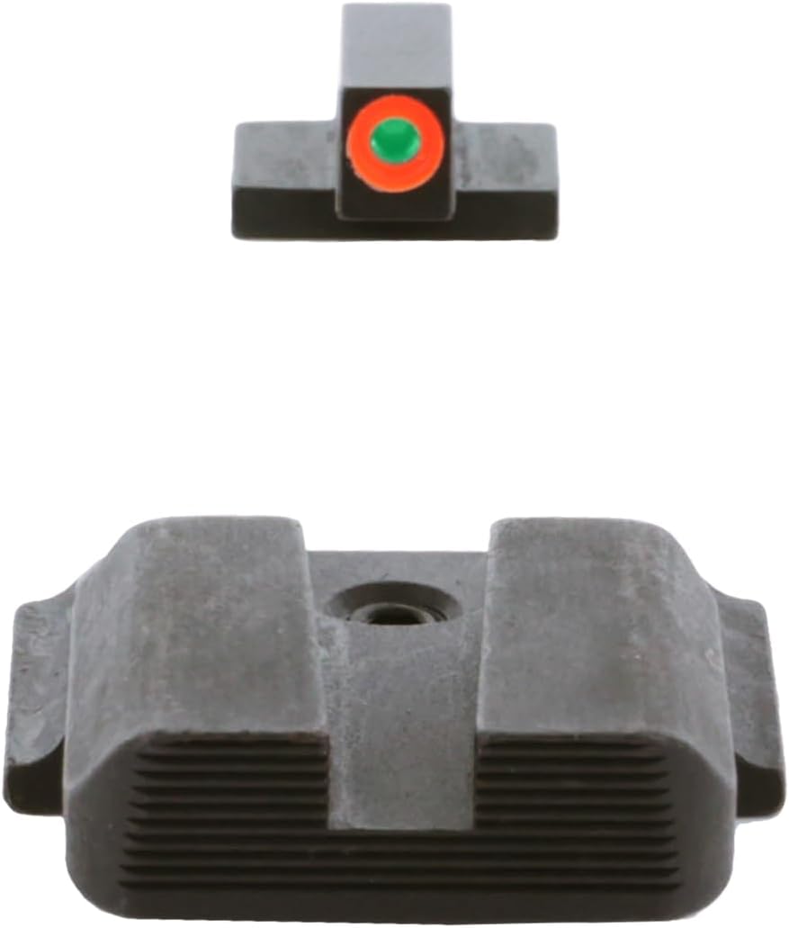 AMERIGLO Protector Tritium Green Front/Rear Square Notch Sight Set Compatible with Glock Gen 1-4 9mm/.40/.380, Gen 5 10mm/.45