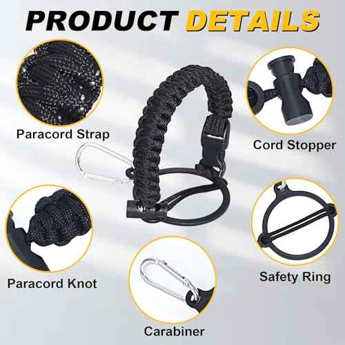 Strap Compatible with Nalgene Water Bottles 32oz 48oz 20oz 16oz Wide Mouth,Durable and Easy-Carry Cap Strap Compatible with Nalgene Accessories,2PCS,Black