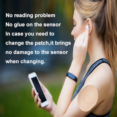25 Pack Adhesive Patches for Guardian 3/4 and Freestyle Libre 1/2/3 - Enlite - Insulin Pumps Sensor, Waterproof CGM Sensor Patches, no Glue on The Center, Continuous Glucose Monitor Sensor Cover(Tan)