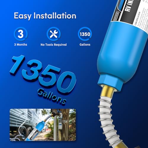 4 Pack RV Water Filter with Flexible Hose Protectors - High-Quality Drinking Water Filter