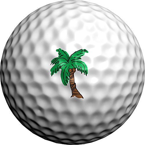 Golfdotz USGA Rule Conforming Golf Ball Markers - Tropical Collection, Palm Trees, 18-32 Count