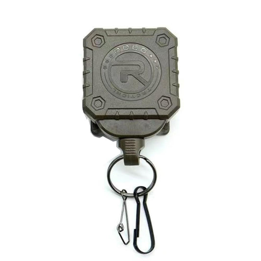 Military Tactical Gear Retractor, Molle Tactical Gear Tether, Retractable Key/Multi-Tools Holder Belt Loop and Molle Clip Included (Army Green)