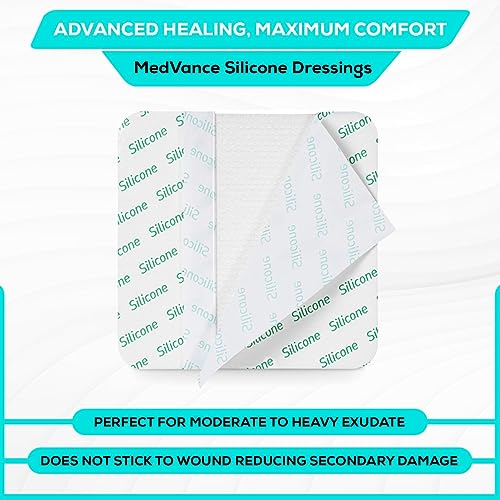 MedVance Silicone Adhesive Foam Dressing Without Border, 6"x6", Box of 5
