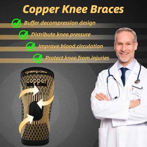 Copper Knee Braces for Women and Men, Compression Knee Sleeve for Knee Pain,Arthritis, Meniscus Tear,ACL, Joint Pain Relief, Knee Support Pads for Running, Workout Sports (Orange, X-Large)
