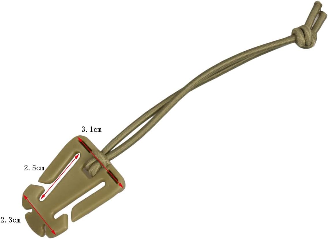 Jadedragon Multipurpose Tactical 360 Rotation D-Ring Clips/Locking Carabiner/Hydration Tube Clips/Elastic String Strap Management Tool for MOLLE Webbing Attachment Backpacks