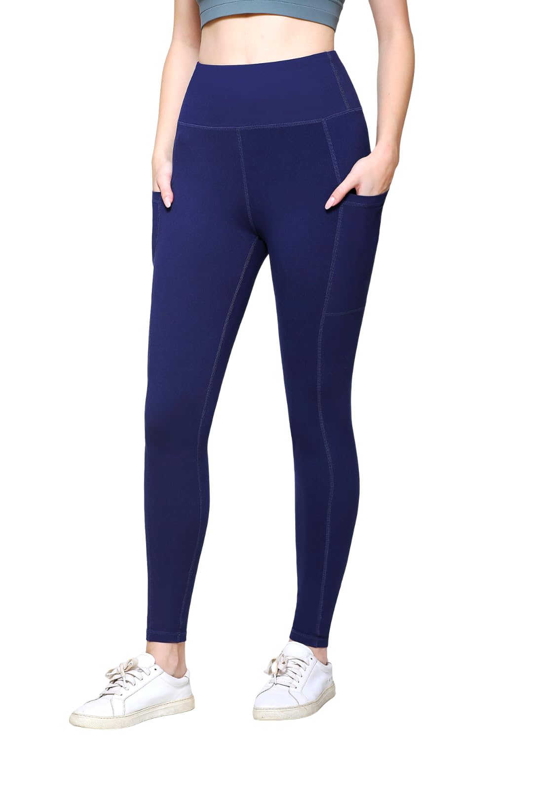 Noblarm Leggings with Pockets for Women,High Waisted Tummy Control Soft Yoga Pants for Workout,Active,Running,Lounge Navy