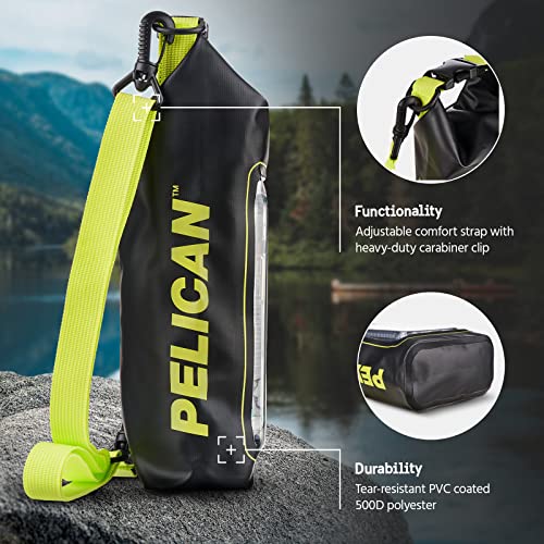 Pelican Marine Waterproof Dry Bag 2L with Phone Pouch Black Yellow - IP68
